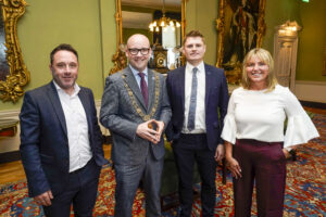New CoChairs of DBEC with Lord Mayor of Dublin, Cllr Ray MacAdam and outgoing CoChair, Cllr Pete Byrne. Missing from picture is Cllr Brian McDonagh