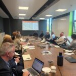 Members of the DBEC Political Advisory Group participating in a meeting in the Fusion Room at DCU Innovate on 24 September 2026.