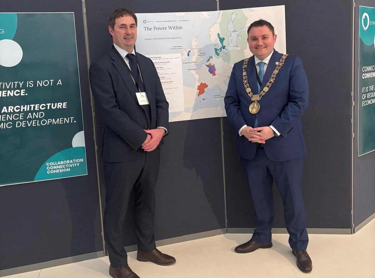 DBEC Programme Manager and Lord Mayor of Dublin, Cllr Daryl Barron, attending the State of the Megaregions Conference 2026 in Brussels.