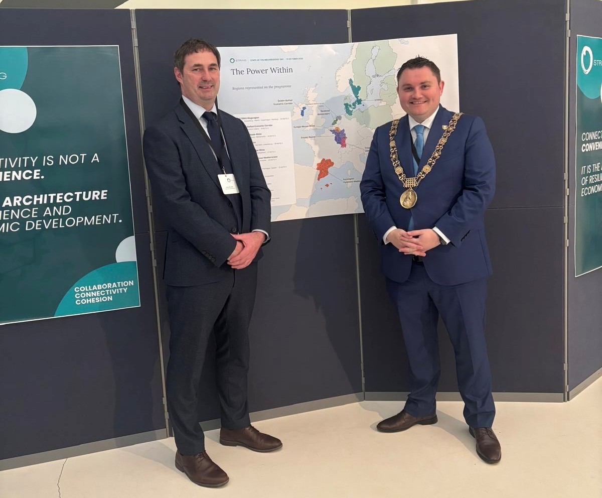DBEC Programme Manager and Lord Mayor of Dublin, Cllr Daryl Barron, attending the State of the Megaregions Conference 2026 in Brussels.