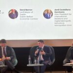 Lord Mayor of Dublin, Cllr Daryl Barron, speaking during a panel discussion at the State of the Megaregions Conference 2026 in Brussels.